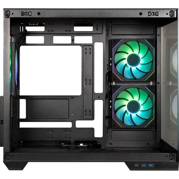 PC-chassi - BITFENIX - Triton - Kub - ATX - Svart - Härdat glas - USB-C och A-RGB