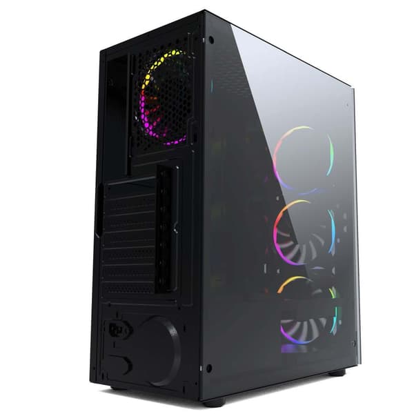 Gembird CCC-FC-1500RGB datorchassi Midi Tower Svart, Transparent