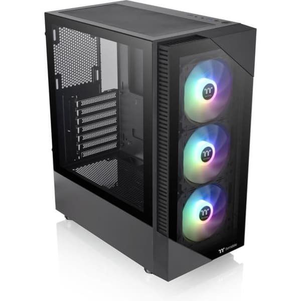 Mid Tower PC-fodral utan strömförsörjning - THERMALTAKE View 200 TG ARGB (svart) - ATX/Micro ATX - 3x120mm A-RGB - USB 3.0/2.0 - Härdat glas
