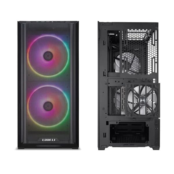Svart spelfodral - LIANLI - LANCOOL 216RX - Midi-tornformat - E-ATX-moderkort stöds