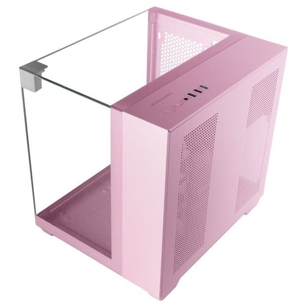 Mars Gaming MC-VISIONM, Kompakt MicroATX Spelchassi, Trippel Härdat Glas, 240mm Vattentemperering, Rosa
