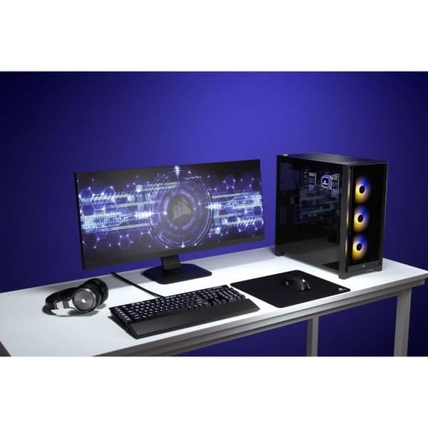 CORSAIR iCUE 4000X RGB PC-fodral - Mid Tower - Härdat glas - Svart (CC9011204WW)