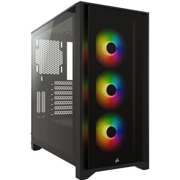 CORSAIR iCUE 4000X RGB PC-fodral - Mid Tower - Härdat glas - Svart (CC9011204WW) Svart