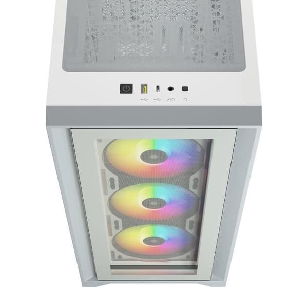 CORSAIR iCUE 4000X RGB PC-fodral - Mid Tower - Härdat glas - Vit (CC9011205WW)