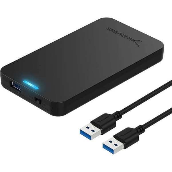 Sabrent USB 3.0 SATA 2,5 tum. Verktygsfri hårddisk för extern enhet {Optimal för SSD, fäste Svart