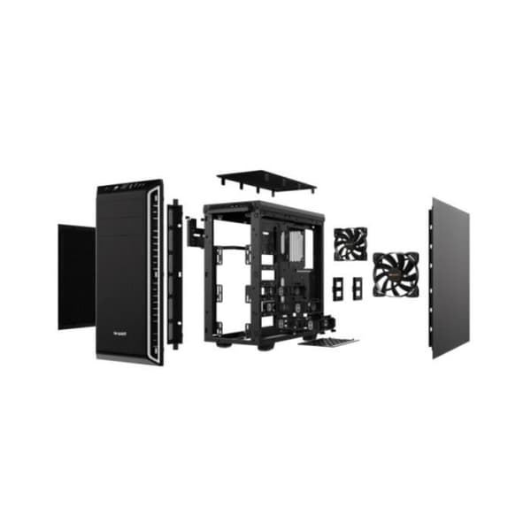 BE TYST Pure Base 600 Silver Mid Tower ATX-fodral