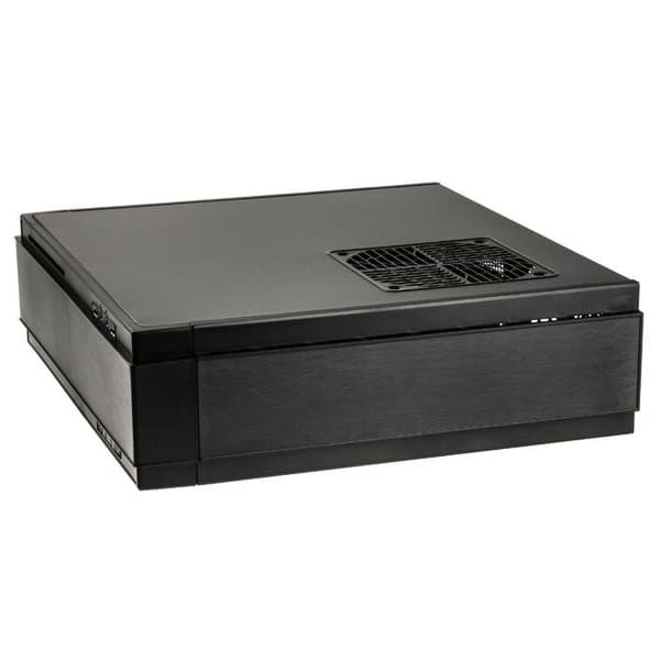 SILVERSTONE SST-ML07B Slim HTPC Mini-ITX PC-fodral - Svart - 4 interna fack - 3 fläktplatser