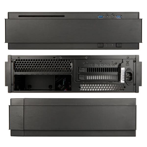 SILVERSTONE SST-ML07B Slim HTPC Mini-ITX PC-fodral - Svart - 4 interna fack - 3 fläktplatser