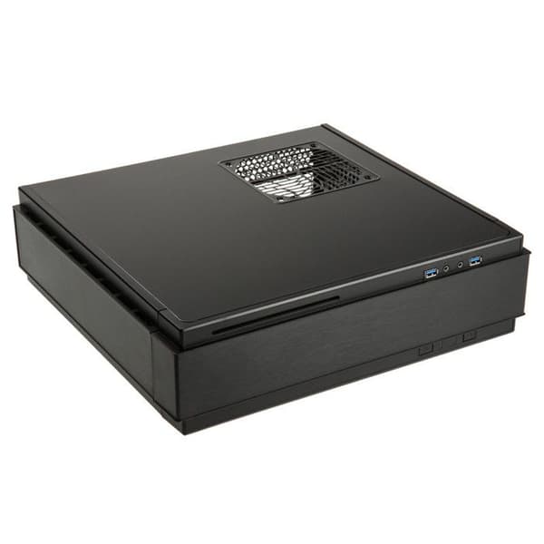 SILVERSTONE SST-ML07B Slim HTPC Mini-ITX PC-fodral - Svart - 4 interna fack - 3 fläktplatser Svart