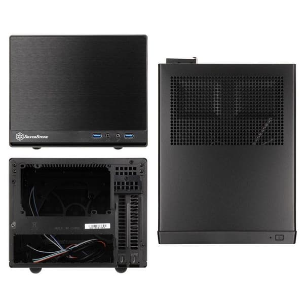 SilverStone SST-SG13B-Q Svart Mini-ITX Compact Cube PC-fodral - sidoventilation i metallnät