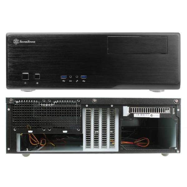 SilverStone SST-GD05B USB 3.0 - Grandia HTPC Micro ATX datorfodral, högpresterande tyst luftflöde, svart