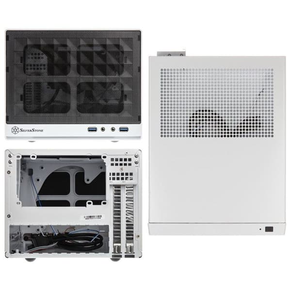 SilverStone SST-SG13WB - Sugo Compact Mini-ITX Cube PC-fodral, Mesh Frontpanel, Svart & Vit