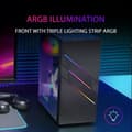 Miniatyrbild 2 av 4: Mars Gaming MC-U3 RGB Mid-Tower E-ATX PC-fodral med glaspanel - svart - TU