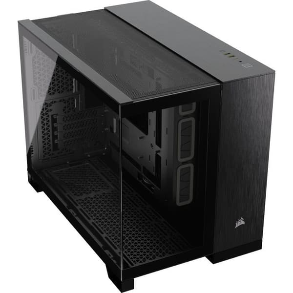 Mini Tour Chassi Micro ATX - CORSAIR - 2500X - Glaspaneler - Svart/Grå - Elegant design Gjuten aluminium, Svart