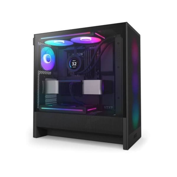 PC-chassi - NZXT - H5 Flow RGB - Högt luftflöde - Förinstallerade fläktar - Optimerad kylning
