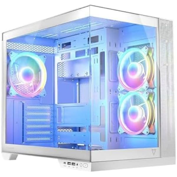 ATX Semi-Tower Case - MODECOM - Volcano Panorama Apex - ARGB - Vit - Flerfärgad