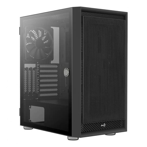 Aerocool GRAPHITEV1- Svart ATX PC-fodral - härdat glas + nätpanel