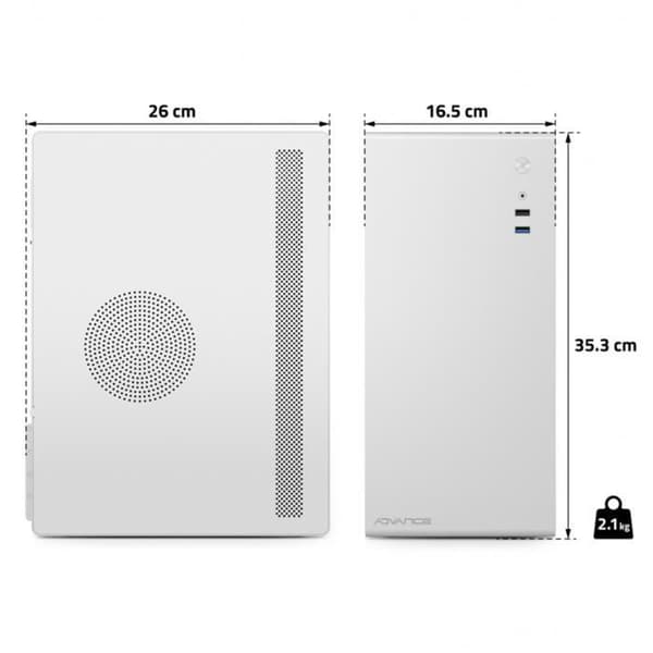 Chassi PC - OPTIMA SERIE - Silver - mATX / mITX - 4 expansionsportar - 100% metalldesign