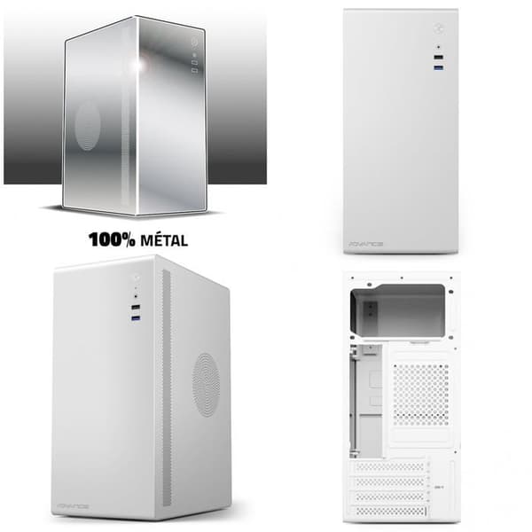 Chassi PC - OPTIMA SERIE - Silver - mATX / mITX - 4 expansionsportar - 100% metalldesign
