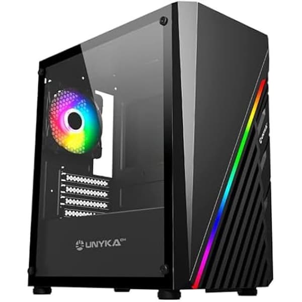 Gaming PC-chassi Micro ATX - UNYKACH - GLAYZE - ARGB - Härdat glas - 120 mm fläkt