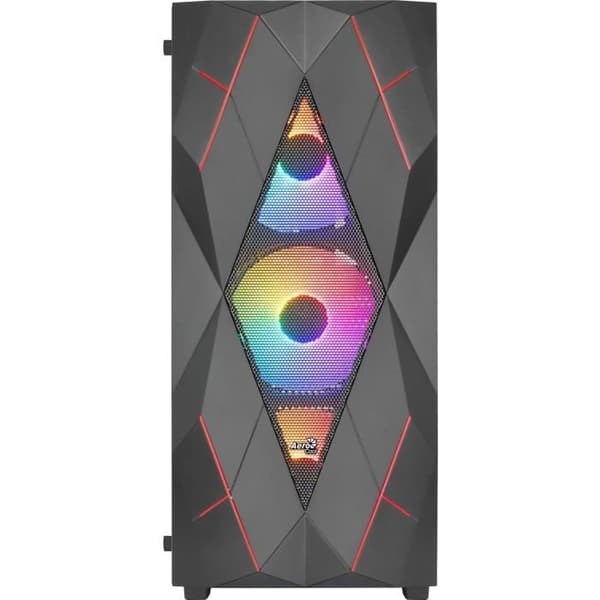 PC-fodral - AEROCOOL - Volcan G v1 (svart) - Medium tower - ATX-format - Utan strömförsörjning