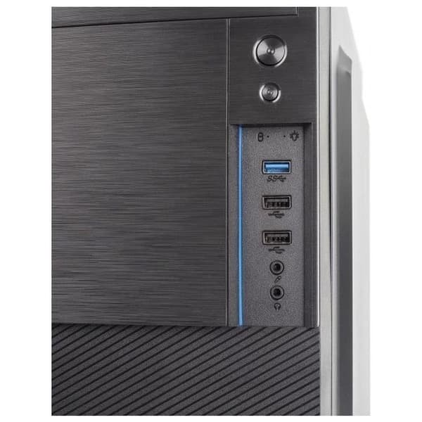 Vultech VCO-A1699P Rev 2.1 ATX med PSU, 1 USB 3.0, 2 USB 2.0-portar svart