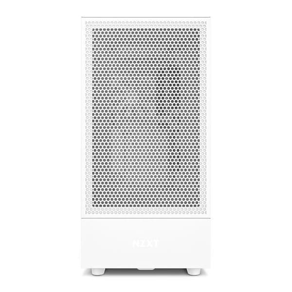 PC-chassi - NZXT - H5 Flow - Vit - Härdat glas-panel - Optimerad luftflöde - Kompatibel E ATX