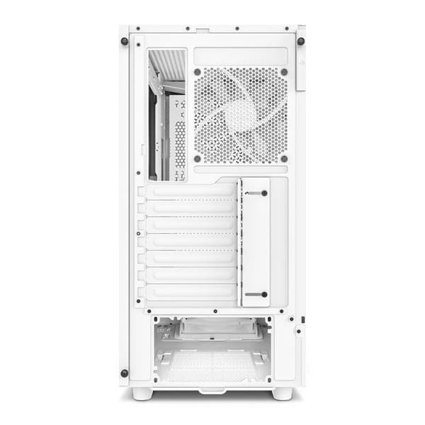 PC-chassi - NZXT - H5 Flow - Vit - Härdat glas-panel - Optimerad luftflöde - Kompatibel E ATX