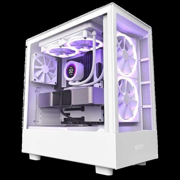 PC-chassi - NZXT - H5 Elite - Vit - Härdat glas - Integrerad RGB - Optimerad prestanda