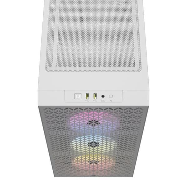 PC-chassi - CORSAIR - 3000D RGB AIRFLOW - ATX Midi-tower - 3 AR120 RGB-fläktar - Vit