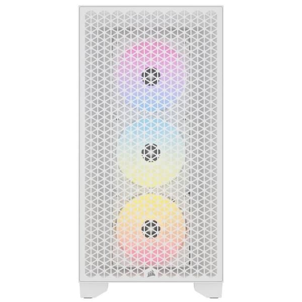 PC-chassi - CORSAIR - 3000D RGB AIRFLOW - ATX Midi-tower - 3 AR120 RGB-fläktar - Vit