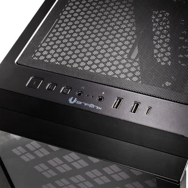BITFENIX Dawn TG (svart) - Fodral utan strömförsörjning - Mellantorn - E-ATX-format