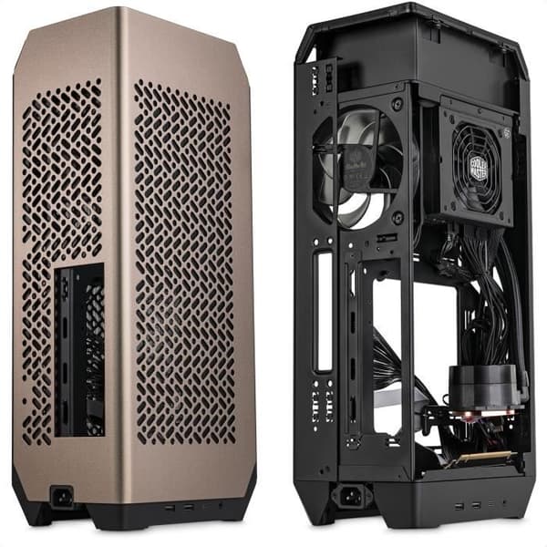 PC-fodral - COOLER MASTER - NCORE 100 MAX, SFF, brons, 850W, ATX, 120 mm fläktar, 2,5" SSD