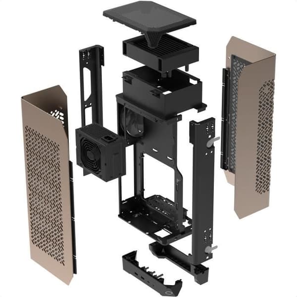 PC-fodral - COOLER MASTER - NCORE 100 MAX, SFF, brons, 850W, ATX, 120 mm fläktar, 2,5" SSD