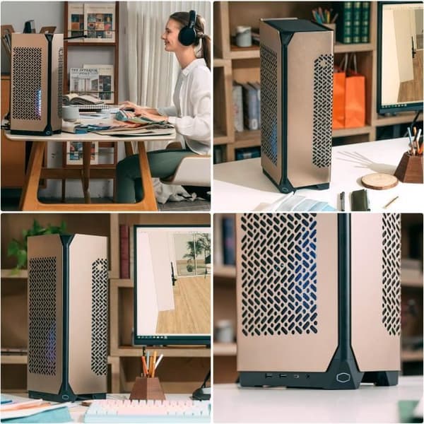 PC-fodral - COOLER MASTER - NCORE 100 MAX, SFF, brons, 850W, ATX, 120 mm fläktar, 2,5" SSD