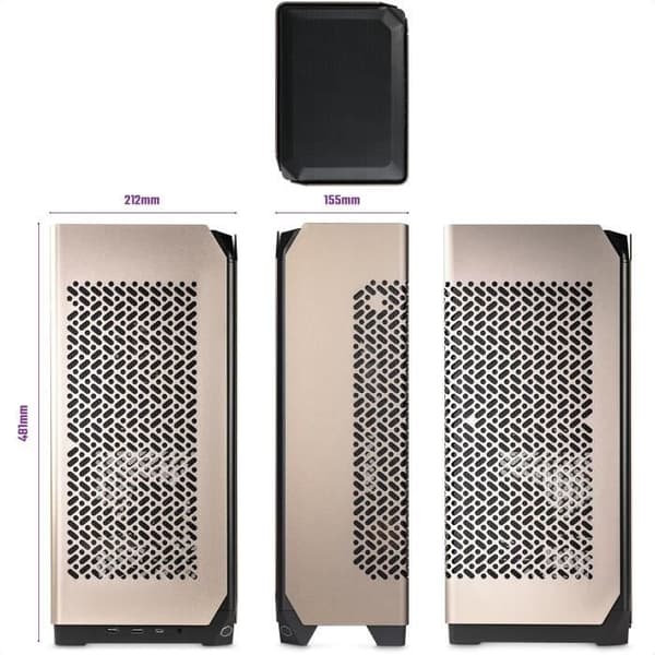PC-fodral - COOLER MASTER - NCORE 100 MAX, SFF, brons, 850W, ATX, 120 mm fläktar, 2,5" SSD