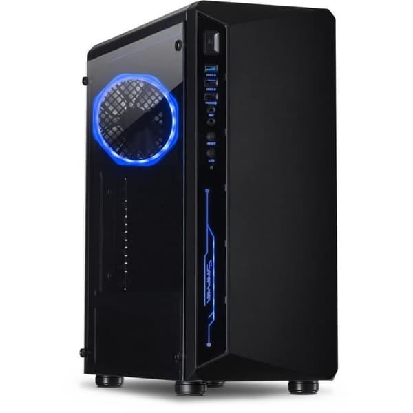 Inter-Tech C-3 Saphir PC-fodral - Tower - Stål - Härdat glas - ATX, ITX, Micro-ATX - Svart - Gaming
