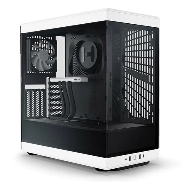 HYTE Y40 Mid-Tower PC-fodral (svart/vit) - GPU-stöd med 4 platser - Effektiv kylning Svart, Vit
