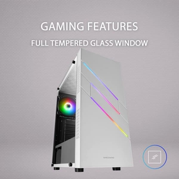 Mars Gaming Mc-U3 ARGB Semi-Tower ATX Fodral Vit