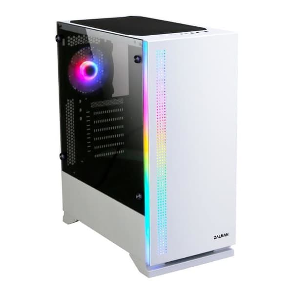 ZALMAN S5 PC CASE - Medium Tower - Vit - Härdat glas - ATX-format (S5TGWH)