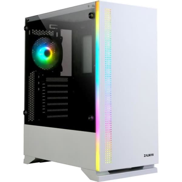 ZALMAN S5 PC CASE - Medium Tower - Vit - Härdat glas - ATX-format (S5TGWH)