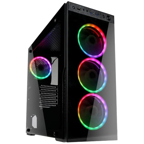 Kolink Horizon RGB Midi Tower, Härdat Glas - Svart