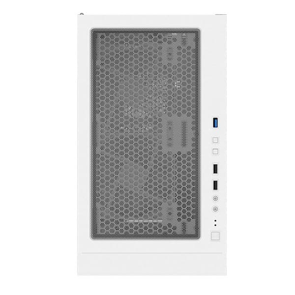 Montech X3 Mesh Midi-Tower, RGB, Härdat Glas – Vit