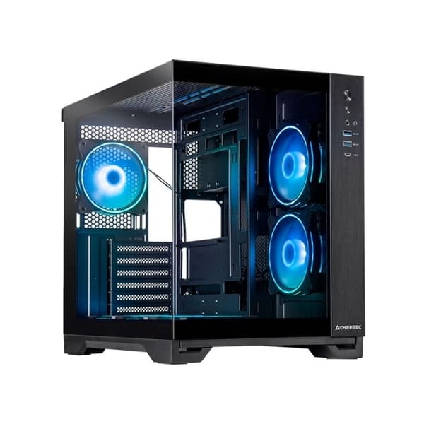 Computerkabinet Chieftec Geh Visio GM-30B-TG-OP sort hærdet glas x 2