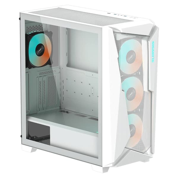 Gigabyte-chassi C301 med glas, vit, ATX, Mid Tower