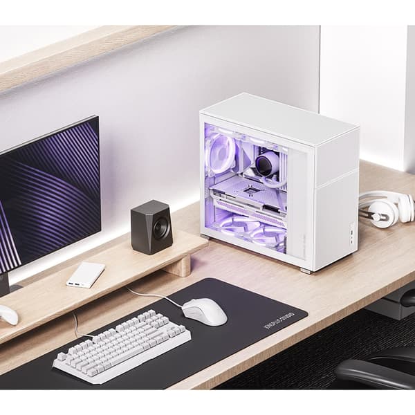 Jonsbo D41 MESH ATX-chassi, härdat glas - vit