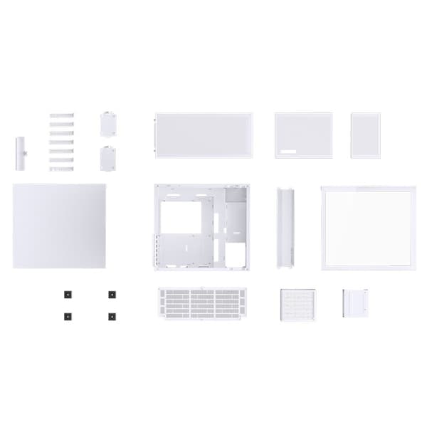 Jonsbo D41 MESH ATX-chassi, härdat glas - vit