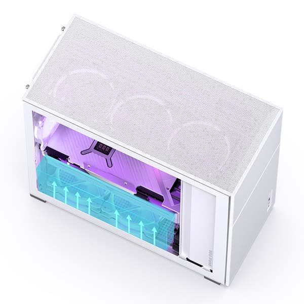 Jonsbo D41 MESH ATX-chassi, härdat glas - vit