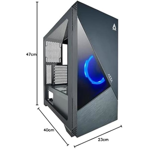 PC-chassi - AZZA - Eclipse Midi Tower - Svart - Inkluderar 120 mm ARGB-fläkt - Stöd för grafikkort 390 mm