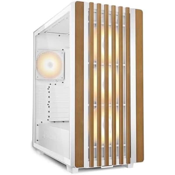 PC-kabinett ATX - SHARKOON - Rebel C70G RGB - Vit - 4 PWM-fläktar 120 mm - Stöd för radiator 360 mm
